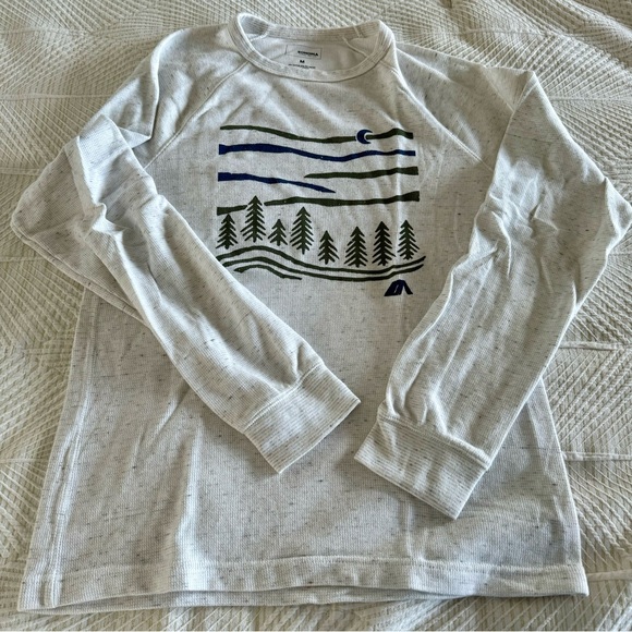 Sonoma Men’s Waffle Camping Scene Long Sleeve Shirt - Picture 1 of 3